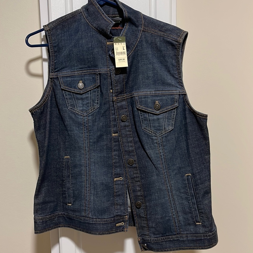 Eddie Bauer Jean vest size large brand new